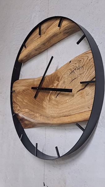 Zegar ścienny LOFT 50cm Dąb 