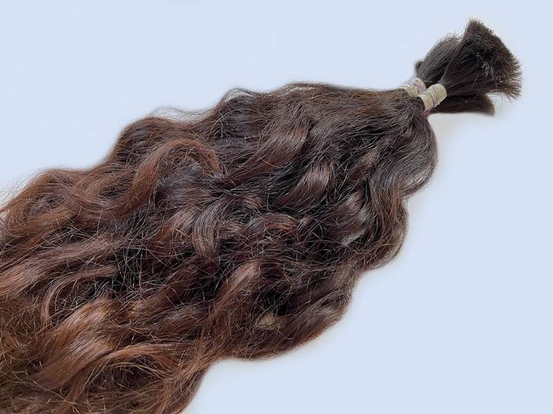 Włosy słowiańskie kręcone 65cm brąz poziom 5