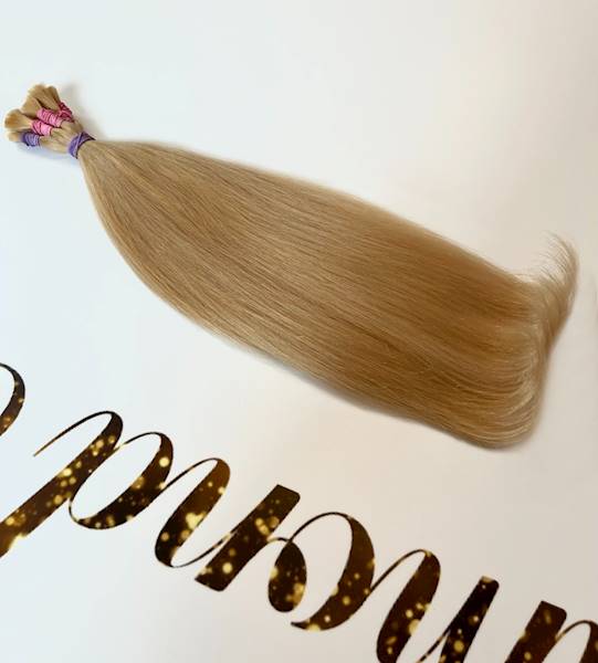 Włosy słowiańskie proste 44cm ciepły beż blond poziom 10