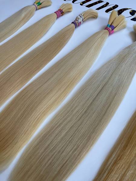 Włosy słowiańskie proste 40-45cm blond poziom 11