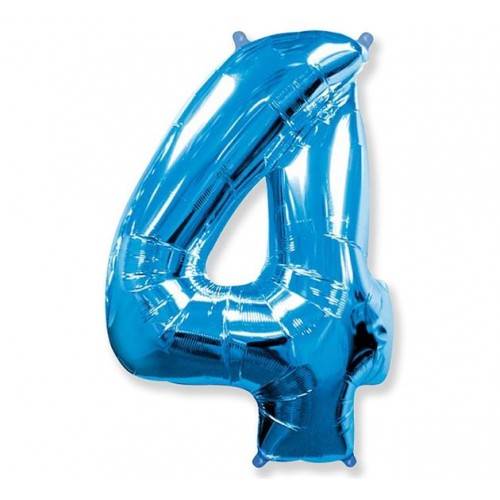 GODAN-BALON FOLIOWY "CYFRA 4" NIEBIESKA A'1