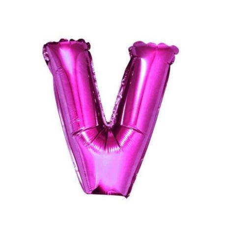 GODAN-BALON FOLIOWY "LITERA V" RÓŻOWA 35CM. A'1