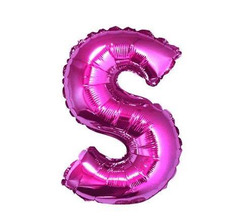 GODAN-BALON FOLIOWY "LITERA S" RÓŻOWY 35CM. A'1