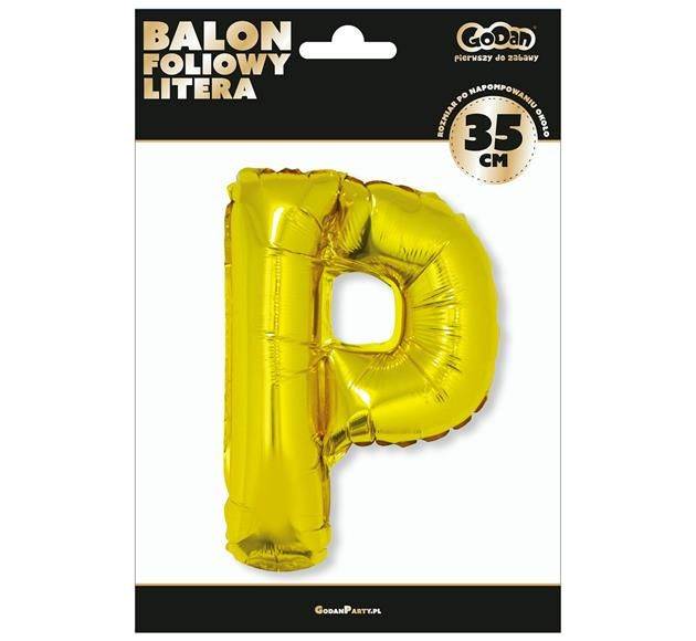 GODAN-BALON FOLIOWY "LITERA P" ZŁOTY 35CM. A'1