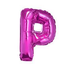 GODAN-BALON FOLIOWY "LITERA P" RÓŻOWY 35CM. A'1