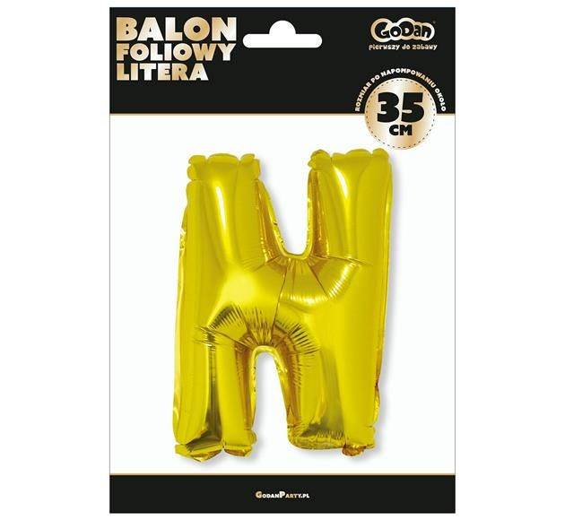 GODAN-BALON FOLIOWY "LITERA N" ZŁOTY 35CM. A'1