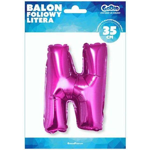 GODAN-BALON FOLIOWY "LITERA N" RÓŻOWY 35CM. A'1
