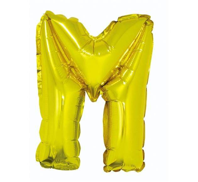 GODAN-BALON FOLIOWY "LITERA M" ZŁOTY 35CM. A'1