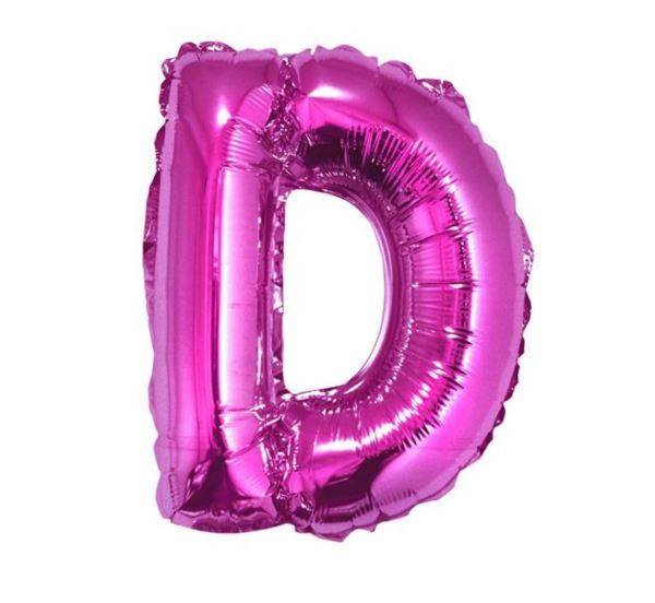 GODAN-BALON FOLIOWY "LITERA D" RÓŻOWA 35CM. A'1