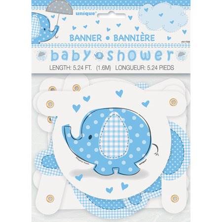 GODAN-BANNER "BABY SHOWER SŁONIK" BLUE  A'1