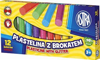 HEL-PLASTELINA Z BROKATEM ASTRA 12 KOLORÓW