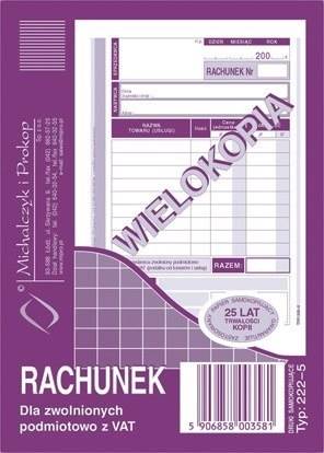HEL-DRUKI RACHUNEK DLA ZW. Z VAT A6 A'1