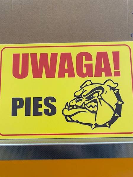 TABLICZKA UWAGA PIES 21X14  A'1