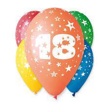 PARTY BALONY 12 LICZBA 18 URODZINY A'5