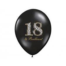PARTY BALONY NA 18 URODZINY CZARNY METALICZNY A'5