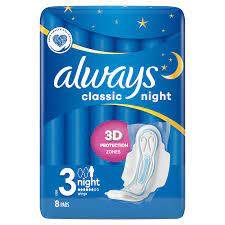 P&G-ALWAYS KLASYCZNE NOC 8SZT SKRZ PODPASKI