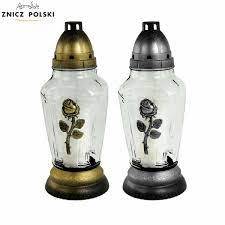 ZNICZ SZKLANY Z WKŁADEM  29CM Z293 RÓŻA
