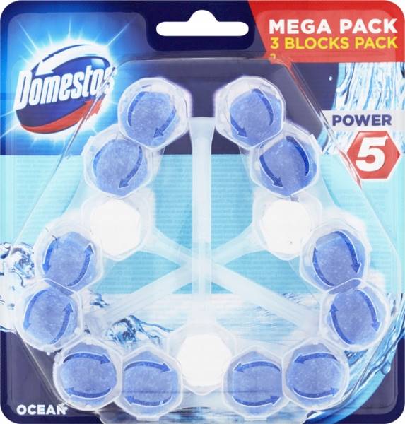 LEVER-DOMESTOS POWER 5 3X55G OCEAN KOSTKA WC