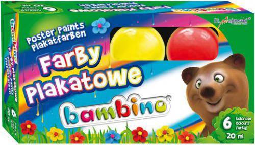 HEL-FARBY PLAKATOWE 6 KOL.20ML. BAMBINO STANDARD
