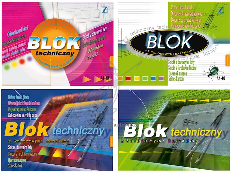 HEL-BLOK TECHNICZNY A4 10K KOLOROWY KRESKA