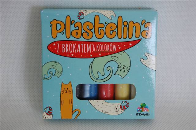 HEL-PLASTELINA Z BROKATEM 6 KOLORÓW A'1