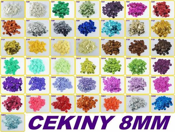 DEKO-CEKINY/GWIAZDKI Z DZIURKĄ 8MM MIX KOLORÓW A'1