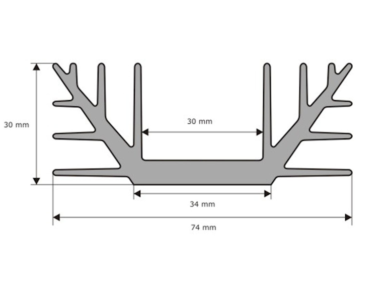 RADIATOR A4240/4;NATURALNY;40mm;U;4,2K/W 