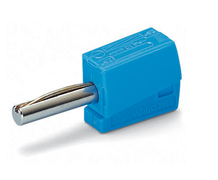 WTYK BANAN 4mm;SPRĘŻYNKOWY; WAGO;20A;42V;NIEBIESKI