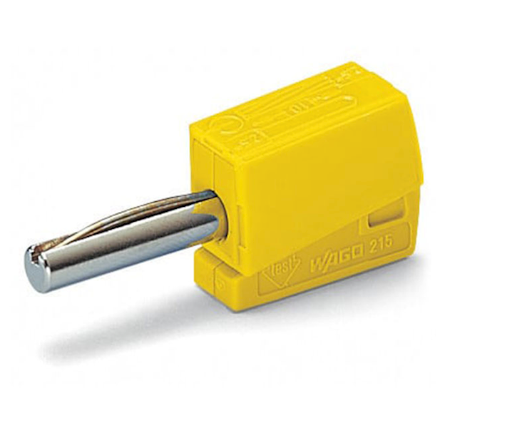 WTYK BANAN 4mm;SPRĘŻYNKOWY; WAGO;20A;42V;ŻÓŁTY