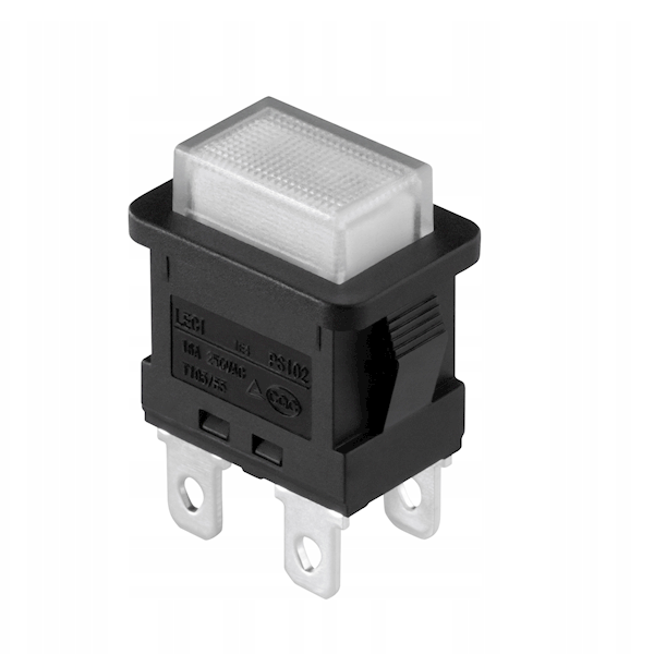 PRZEŁĄCZNIK PUSH 16A;250V PODŚWIETLANY BIAŁAY