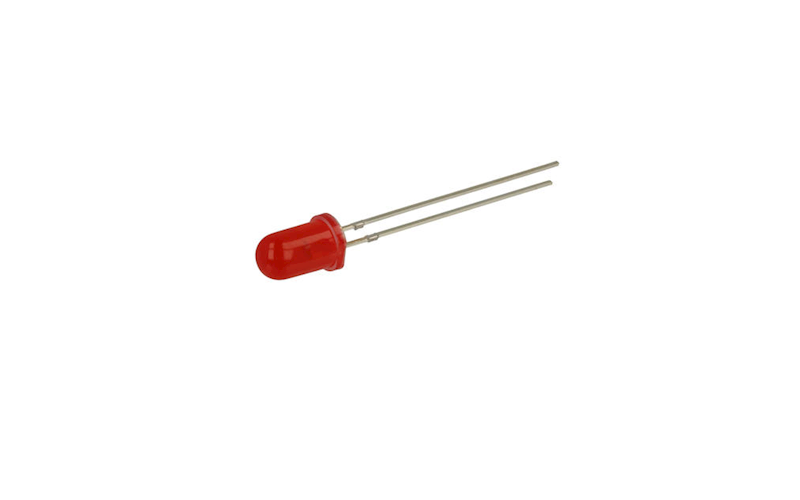 DIODA LED 5mm CZERWONA;2V;20mA;100mcd
