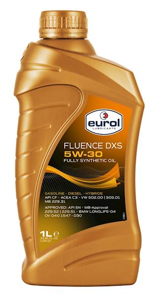 OLEJ EUROL FLUENCE DXS 5W30 1L
APOI SN/CF; ACEA A3/B4(07); ACEA C3(2012); GM Dexos2; VW 502.00, VW 505.00; VW 505.01; MB-Approval 229.51, MB-Approval 229.52; MB229.31; Ford m2C-917A; GM-LL-A-025/B-25; BMW Longlife-04