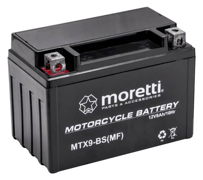 AKUMULATOR MOTOCYKLOWY MORETTI AGM (GEL) 8Ah MTX9-BS YTX9 YTX9-BS FTX9-BS GTX9-BS ETX9-BS