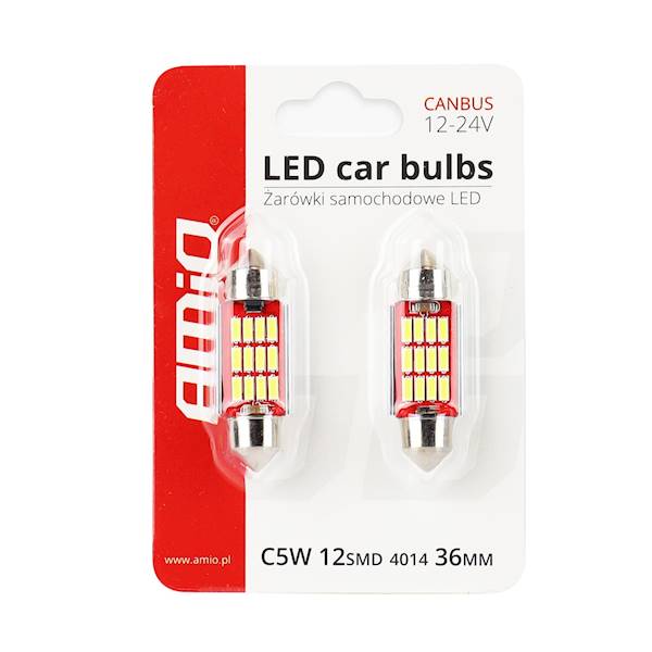 ŻARÓWKI LED AMIO C5W 4014 36MM