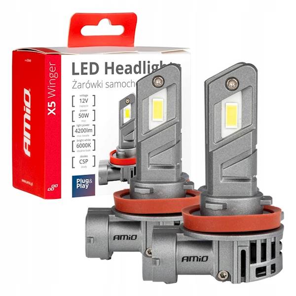 ŻARÓWKI AMIO LED X5 H8 H9 H11 WINGER