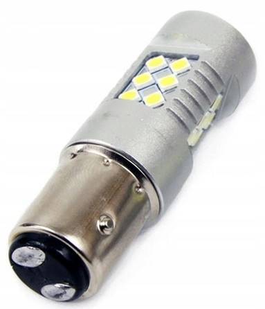 ŻARÓWKI DWUWŁÓKNOWE LED CANBUS P21/5W 3030 WHITE 12/24 Amio P21W5