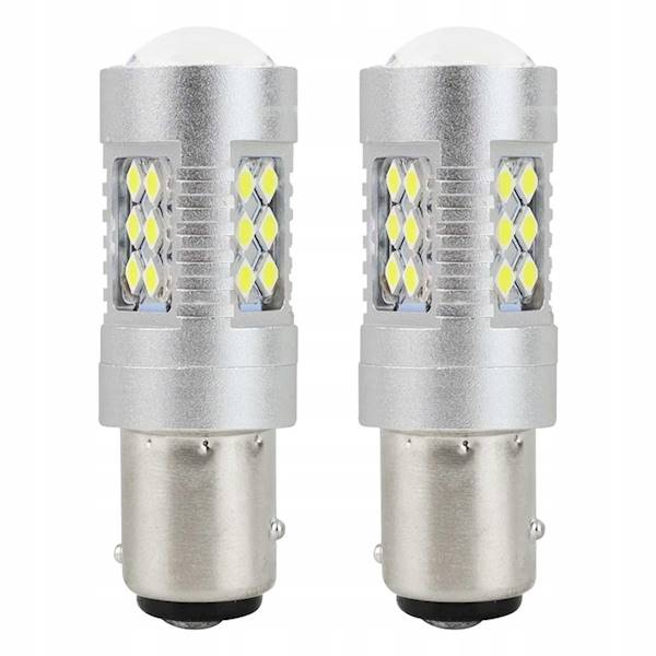ŻARÓWKI DWUWŁÓKNOWE LED CANBUS P21/5W 3030 WHITE 12/24 Amio P21W5