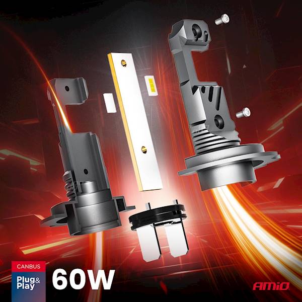 ŻARÓWKI LED AMIO H7 H18 HYBRID CANBUS