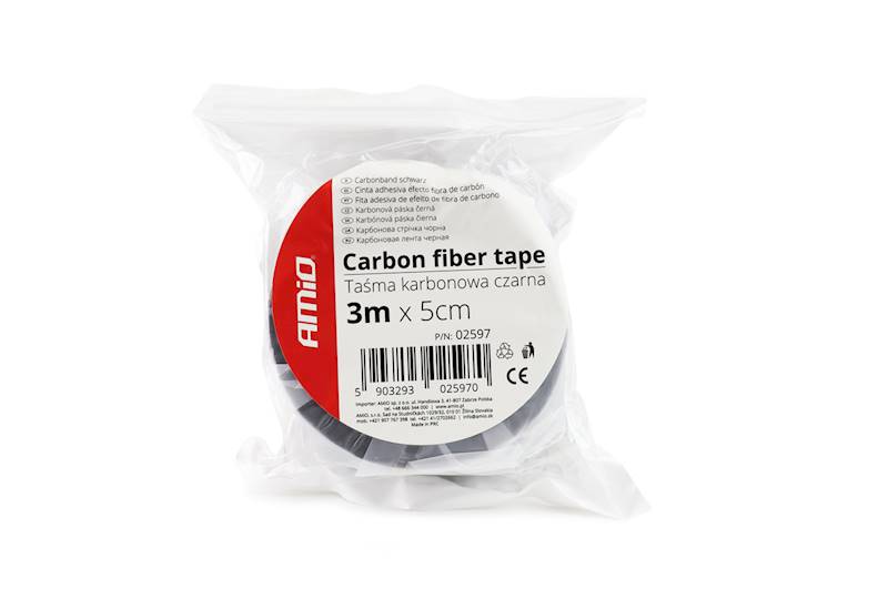 TAŚMA KARBONOWA PROGOWA CZARNA 50MM 3M
