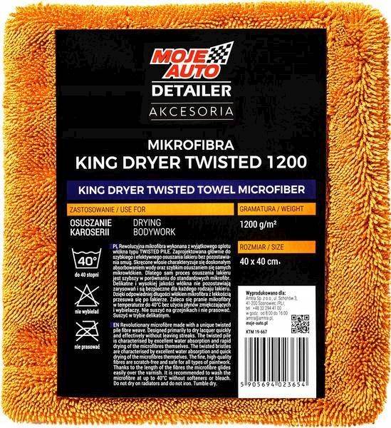 MOJE AUTO DETAILER ŚCIERECZKA Z MIKROFIBRY 40X40 KING DRYNER TWISTED TOWEL 1200
