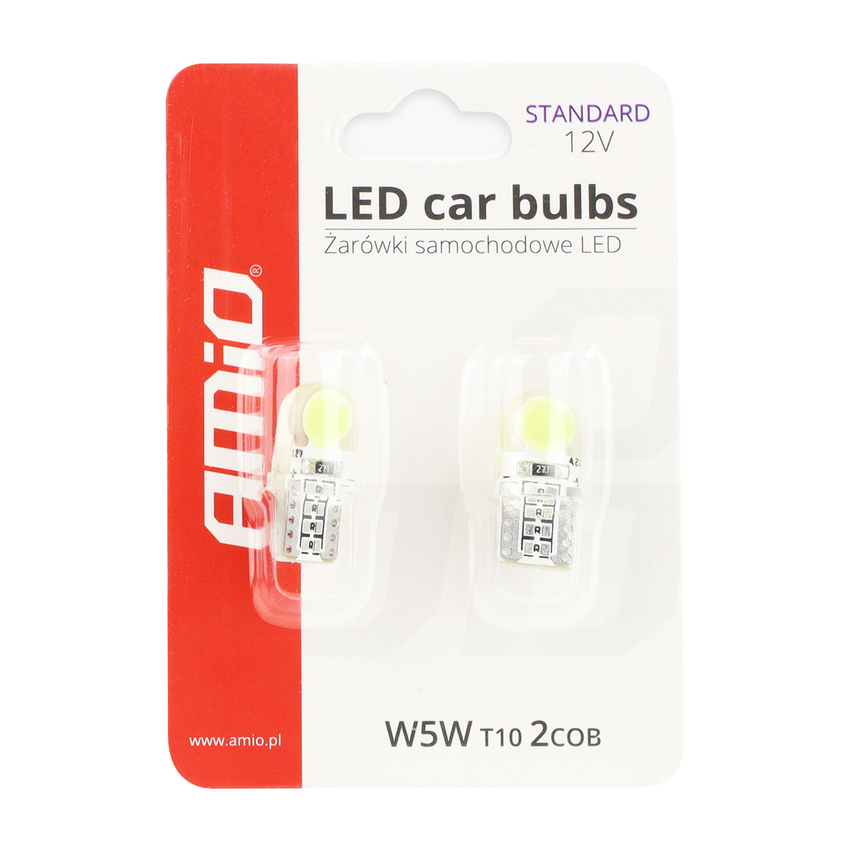 ŻARÓWKI LED STANDARD WHITE W5W T10E COB 12V 