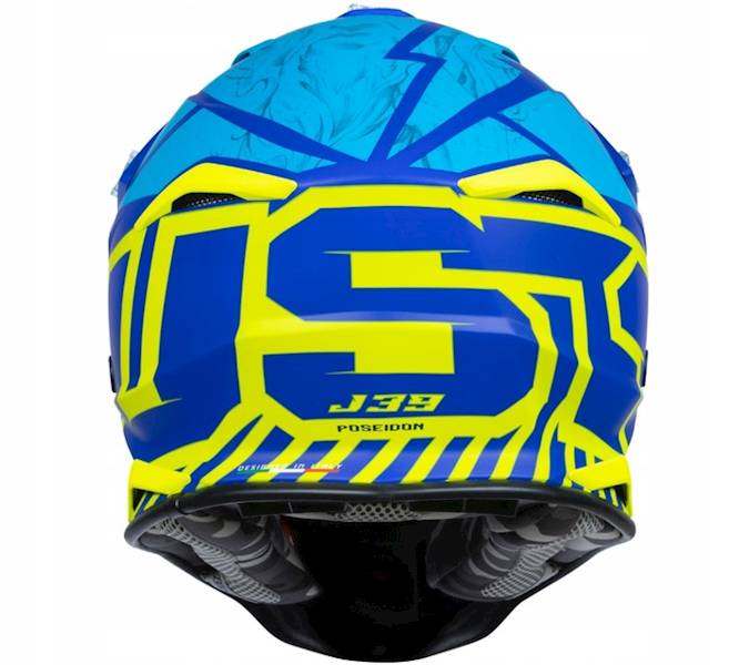KASK JUST1 J39 POSEIDON BLUE FLUO YELLOW GLOSS M HOMOLOGACJA