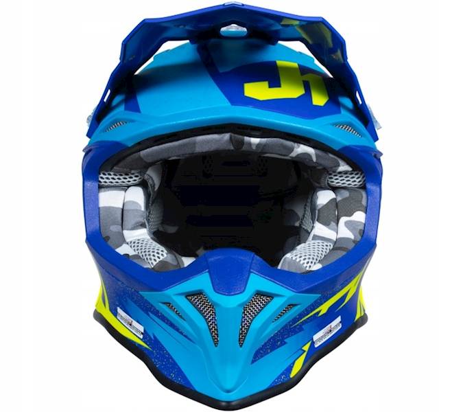 KASK JUST1 J39 POSEIDON BLUE FLUO YELLOW GLOSS M HOMOLOGACJA