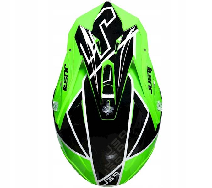 KASK JUST1 J39 THRUSTER BLACK GREEN FLUO WHITE GLOSS XL HOMOLOGACJA