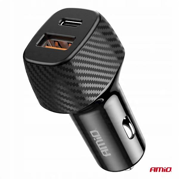 AMIO ŁADOWARKA SAMOCHODOWA CAR CHARGER 20W USB-A USB-C 