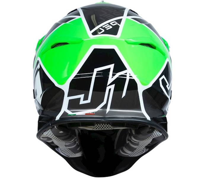 KASK JUST1 J39 THRUSTER BLACK GREEN FLUO WHITE GLOSS L HOMOLOGACJA