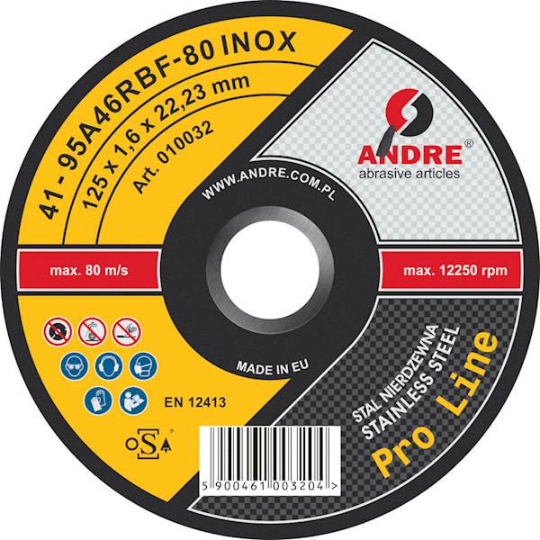 TARCZ DO CIĘCIA NIERDZEWNA PRO-LINE 125X1.6X22,23 