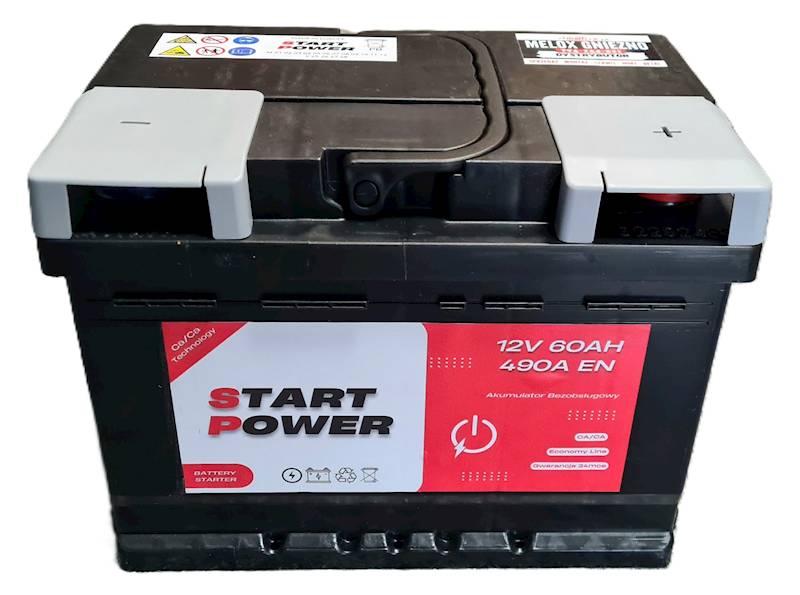 AKUMULATOR 60AH 490A 12V START POWER P+