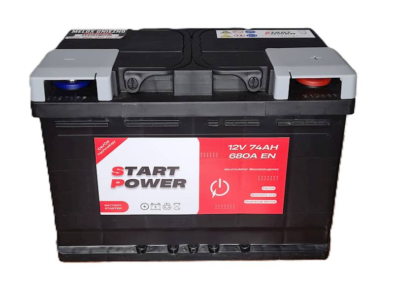 AKUMULATOR 74AH 680A 12V START POWER P+