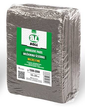 WŁÓKNINA ŚCIERNA BOLL "MICRO FINE" GR. 1500-2000 SZARA 150X200 MM